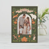 Heaven & Natuur Sing Woodland Animals 2Foto Feestdagenkaart (Staand voorkant)