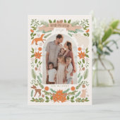 Heaven & Natuur Sing Woodland Animals Cream 2Foto Feestdagenkaart (Staand voorkant)