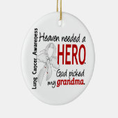 Heaven Need A Hero Grandma Lung Cancer Keramisch Ornament (Rechts)