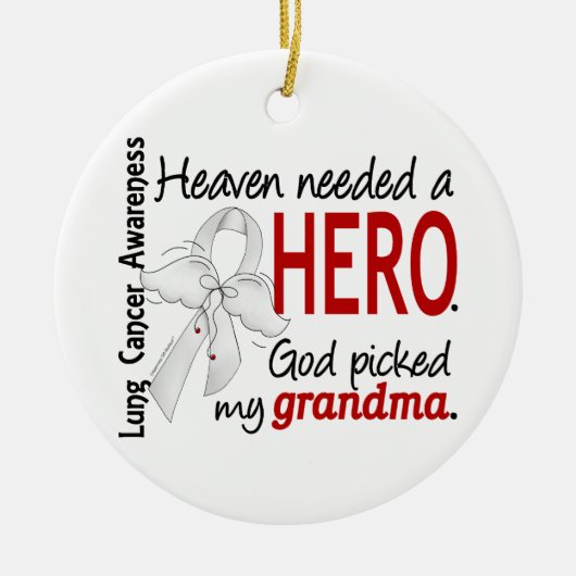 Heaven Need A Hero Grandma Lung Cancer Keramisch Ornament (Voorkant)