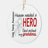 Heaven Need A Hero Grandma Lung Cancer Keramisch Ornament (Links)