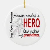 Heaven Need A Hero Grandma Lung Cancer Keramisch Ornament (Achterkant)