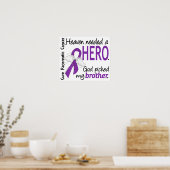 Heaven Need Hero Brother Pancreatic Cancer Poster (Keuken)