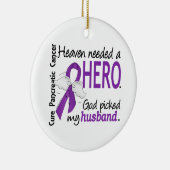 Heaven Need Hero Husband Pancreatic Cancer Keramisch Ornament (Rechts)