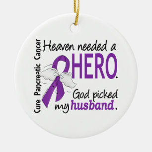 Heaven Need Hero Husband Pancreatic Cancer Keramisch Ornament