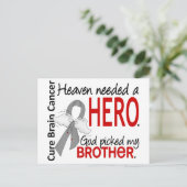 Heaven Needs a Hero Brain Cancer Brother Briefkaart (Staand voorkant)