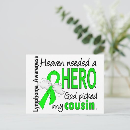 Heaven Needs a Hero Cousin Lymphoma Briefkaart (Staand voorkant)