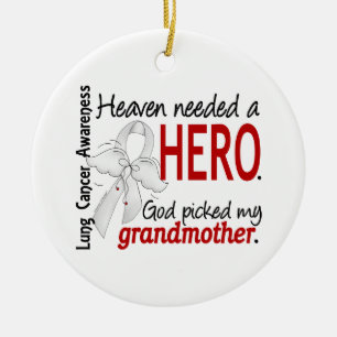Heaven Needs a Hero Grandmoeder Lung Cancer Keramisch Ornament