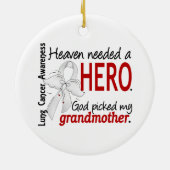 Heaven Needs a Hero Grandmoeder Lung Cancer Keramisch Ornament (Achterkant)