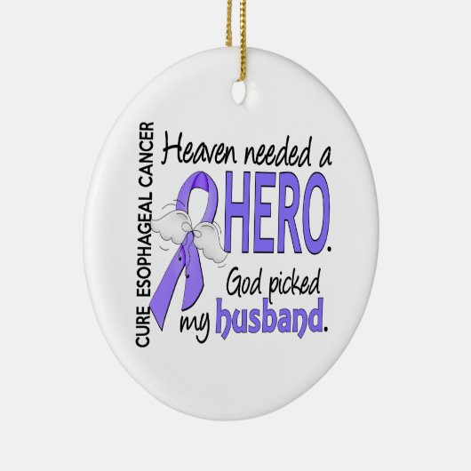 Heaven Needs Hero Esophageal Cancer Husband Keramisch Ornament (Rechts)
