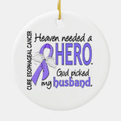 Heaven Needs Hero Esophageal Cancer Husband Keramisch Ornament (Achterkant)