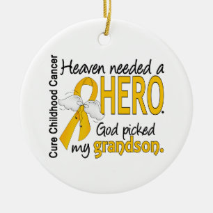 Heaven Needs Hero Grandson Childhood Cancer Keramisch Ornament