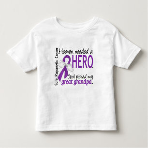 Heaven Needs Hero Great Grandpa Pancreatic Cancer Kinder Shirts