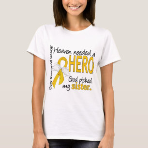 Heaven Needs Hero Zuster Childhood Cancer T-shirt