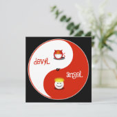 Heaven or Hell Bachelorette Party Invitation Kaart (Staand voorkant)