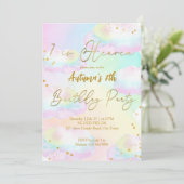 Heaven pastel regenboogwolken verjaardag kaart (Staand voorkant)