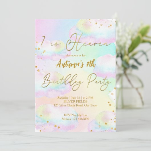 Heaven pastel regenboogwolken verjaardag kaart (Staand voorkant)