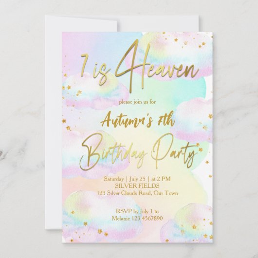 Heaven pastel regenboogwolken verjaardag kaart (Voorkant)