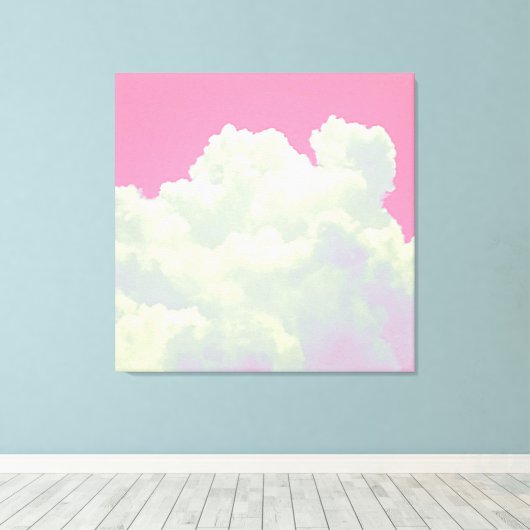 Heaven - Pink Clouds - Stretched Canvas Print (Insitu (Houten vloer))