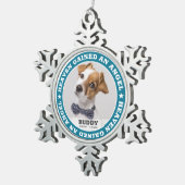 Heaven Quote Modern Pet Foto Sympathie Keepomwille Tin Sneeuwvlok Ornament (Rechts)