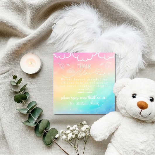 Heaven Rainbow baby Labor  Delivery NICU Hospital  Bedankkaart