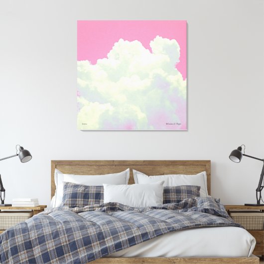 Heaven - Roze wolken - Verspreide canvas druk (Insitu (Slaapkamer))
