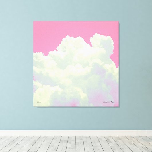 Heaven - Roze wolken - Verspreide canvas druk (Insitu (Houten vloer))