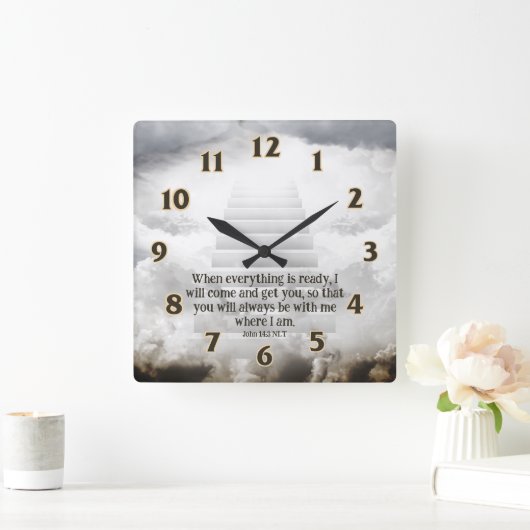 Heaven Scripts Square Wall Clock Vierkante Klok (Huis)