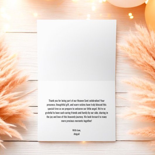 Heaven Send Angel Wings Pastel Baby shower Bedankkaart