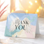 Heaven Send Angel Wings Pastel Baby shower Bedankkaart