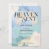 Heaven Send Angel Wings Pastel Baby shower Kaart (Voorkant)