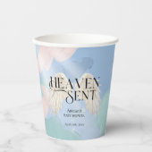 Heaven Send Angel Wings Pastel Baby shower Papieren Bekers (Voorkant)