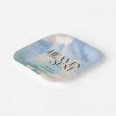 Heaven Send Angel Wings Pastel Baby shower Papieren Bordje (Gebogen)