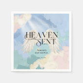 Heaven Send Angel Wings Pastel Baby shower Servet (Voorkant)
