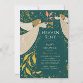 Heaven Send Angels Navy Blue Baby shower Kaart (Voorkant)