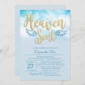 Heaven Send Baby shower Invitation Kaart (Voorkant / Achterkant)