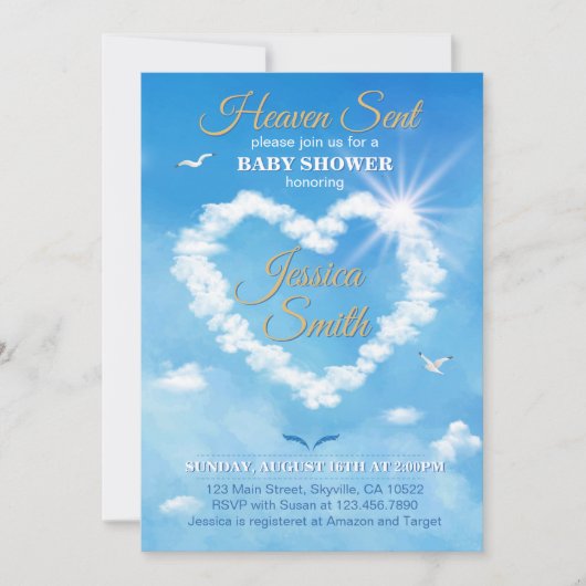 Heaven Send Baby shower Invitation Kaart (Voorkant)