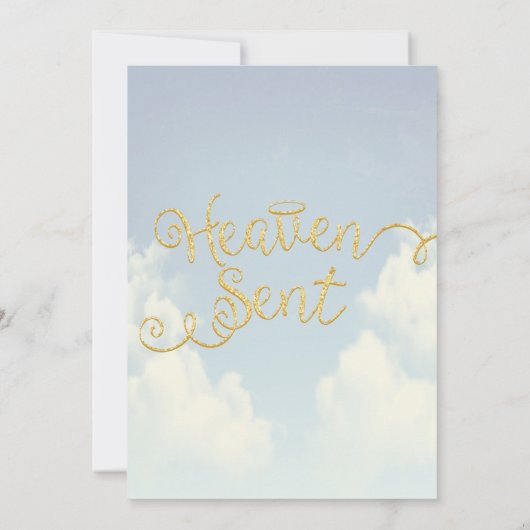 Heaven Send Baby shower Kaart (Achterkant)