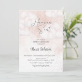 Heaven Send Baby shower Pink Kaart (Staand voorkant)