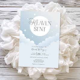 Heaven Send Blue Clouds Baby shower Kaart