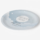 Heaven Send Blue Clouds Baby shower Papieren Bordje (Gekanteld)