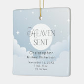 Heaven Send Blue Clouds Baby's 1st Christmas beroe Keramisch Ornament (Links)