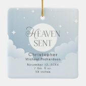 Heaven Send Blue Clouds Baby's 1st Christmas beroe Keramisch Ornament (Achterkant)