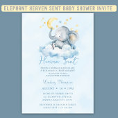Heaven Send Blue Elephant Baby shower Kaart