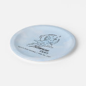 Heaven Send Blue Moon Stars Baby shower Papieren Bordje (Gekanteld)