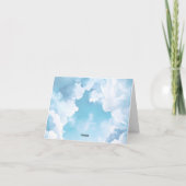 Heaven Send Blue Sky Baby shower Blue Lettering Bedankkaart (Achterkant)