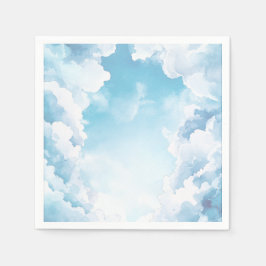 Heaven Send Blue Sky Clouds Baby shower Servet
