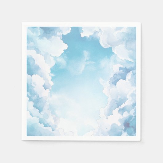 Heaven Send Blue Sky Clouds Baby shower Servet (Voorkant)
