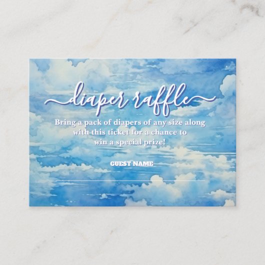 Heaven Send Blue Sky Luier Raffle Informatiekaartje (Voorkant)