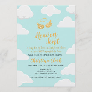 Heaven Send Boy Baby shower Kaart